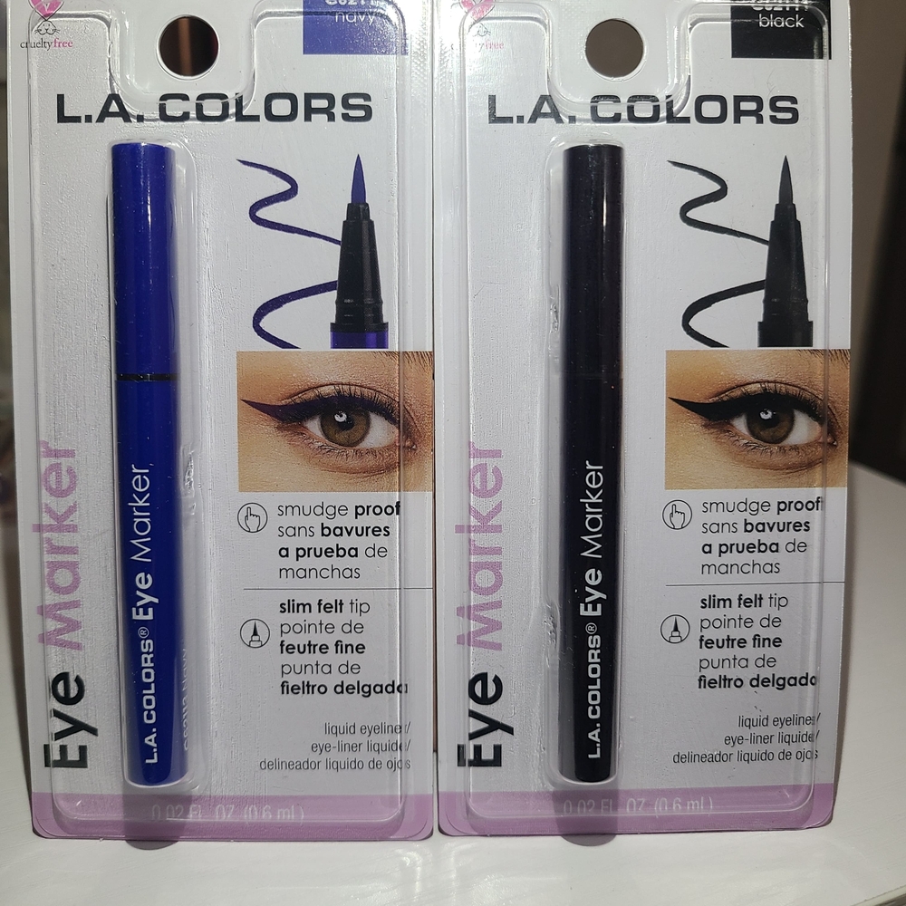 L.A. Colors Eye Marker Duo - Bold Blue & Classic Black